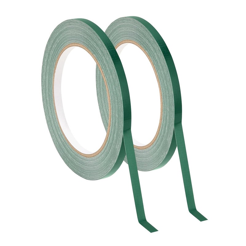 SICCOMA Green Floral Tape 2 Pack 1/4" Flower Stem Wrap Adhesive Tape for Bouquet Stem Wrapping Wedding Bouquet Tape for Binding Flowers and Floral Crafts (2PCS, 1/4”x98FT/Roll) - Image 1